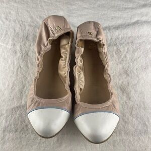 Yosi Samra YS Stylish Women's Ballet Flats - Pink and White